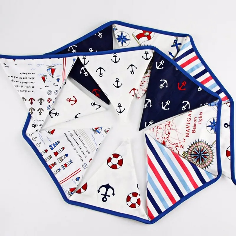 12-Piece Cotton Pirate Bunting Banner – Pennant Flags for Themed Celebrations