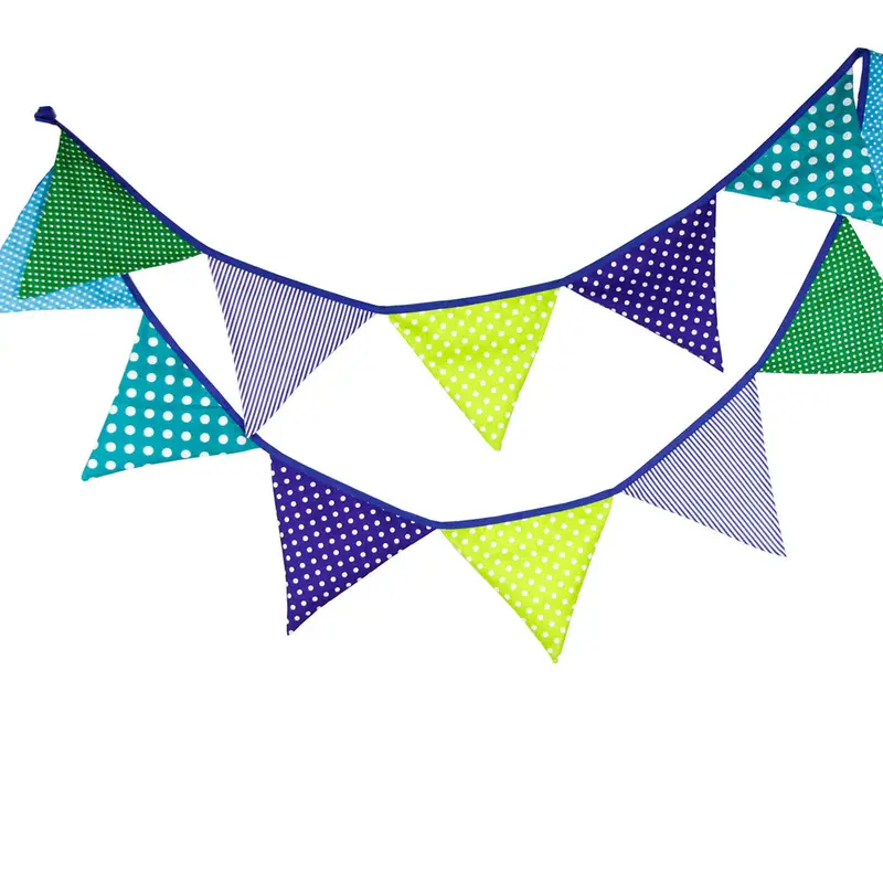 12-Piece Pirate-Themed Cotton Bunting Banner Set