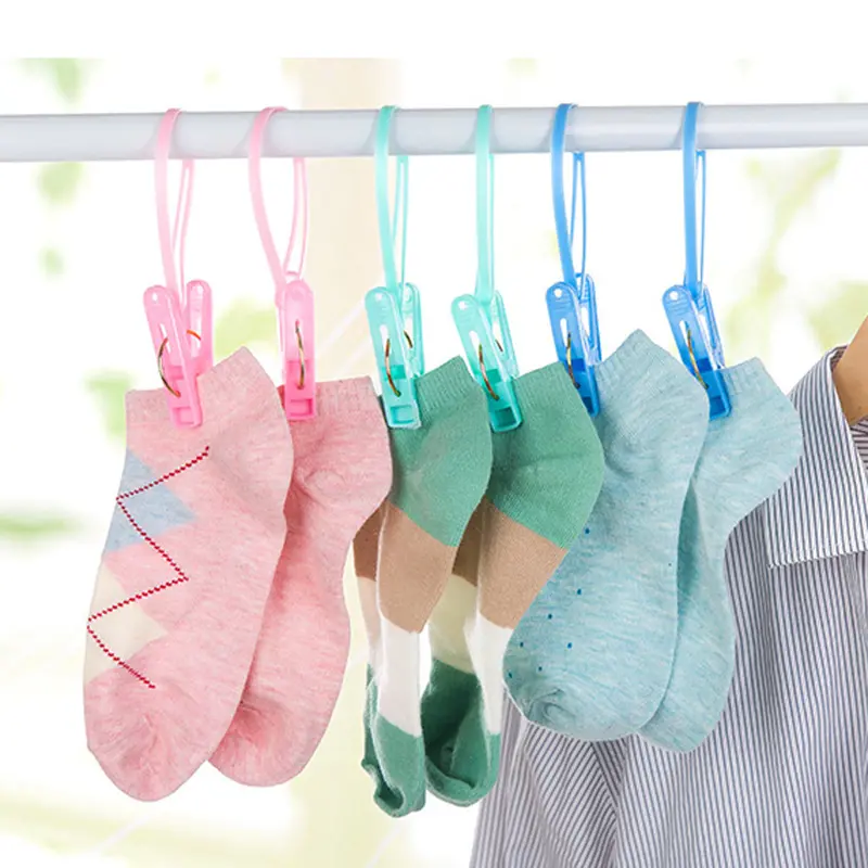 12-Piece Plastic Clothespins – Windproof Household Laundry Clips for Socks, Underwear & Lightweight Fabrics