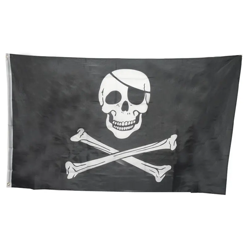 3 ft × 5 ft Heavy-Duty Pirate Flag with Grommets – Skull & Crossbones Outdoor Decor