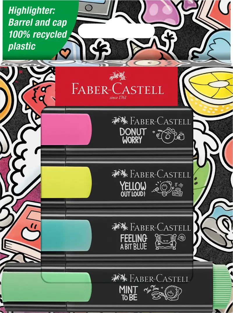 4-Color Highlighter Set – Assorted Bright, Smear-Resistant Tips