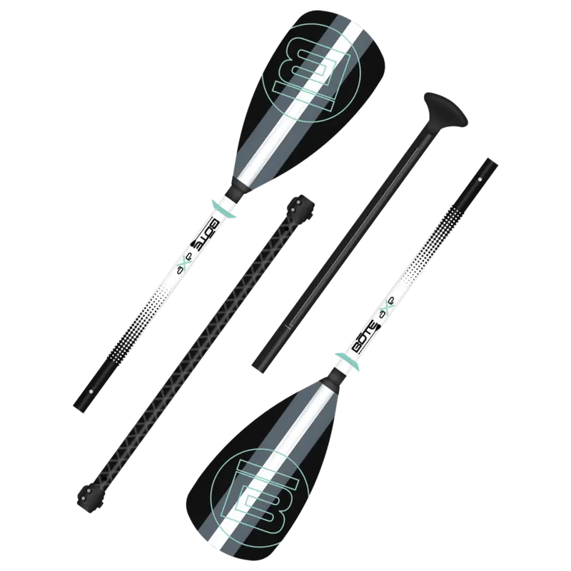 4-Piece Adjustable Hybrid Fiberglass Kayak Paddle – Black