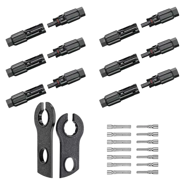 8AWG Solar Connector Kit – 12-Piece IP67 Waterproof Male/Female Pair with Spanners