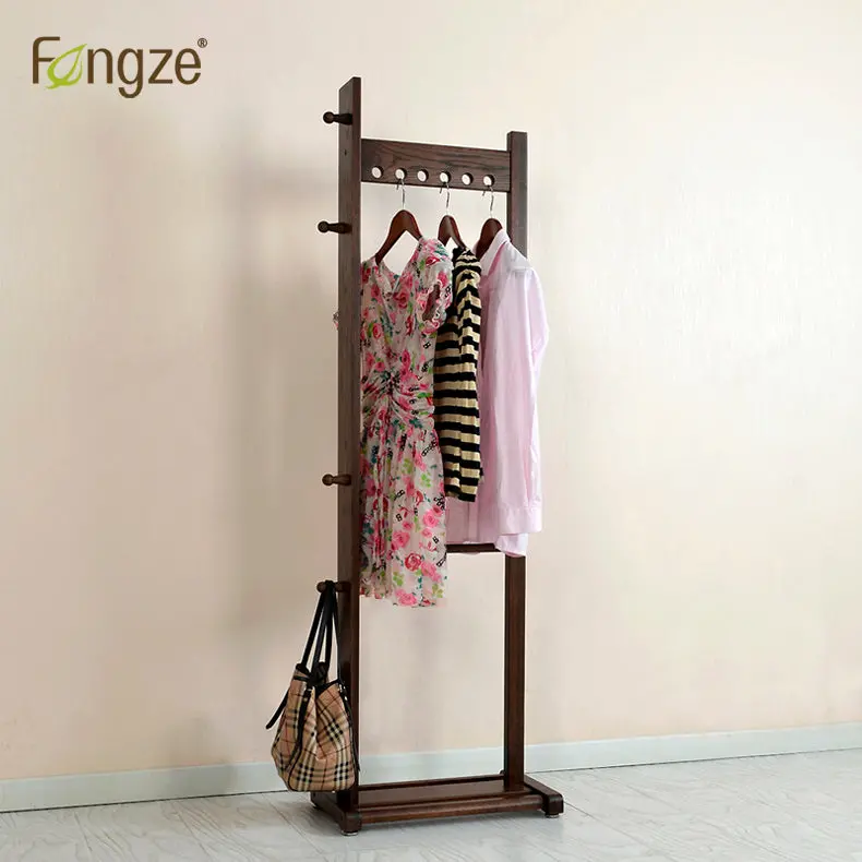 Birch Wood Hallway Clothes Rail – Wall- or Floor-Mountable