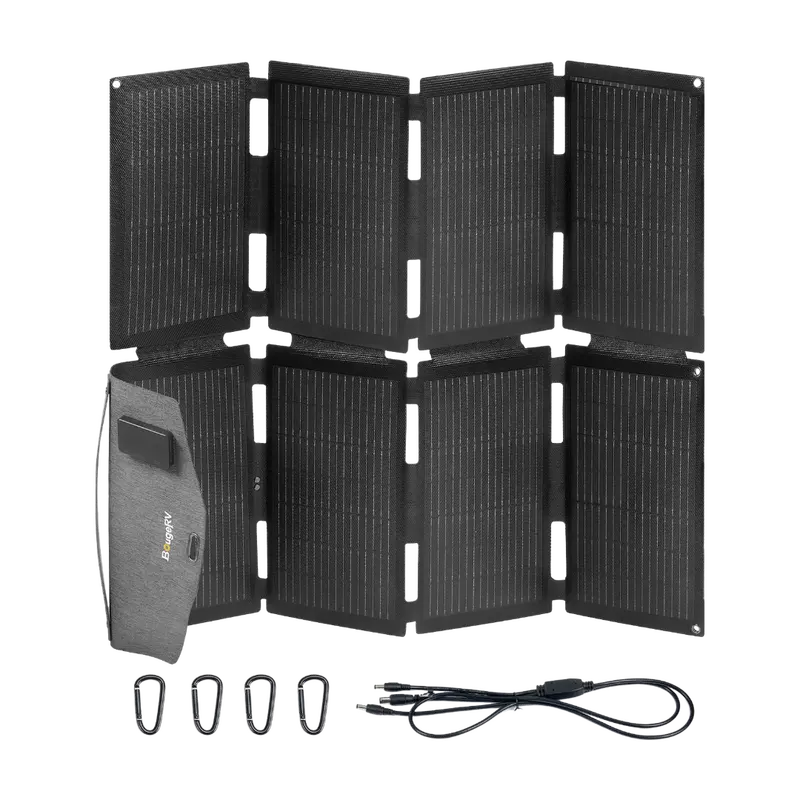 BougeRV 100W Foldable N-Type Fiberglass Solar Panel for Travel
