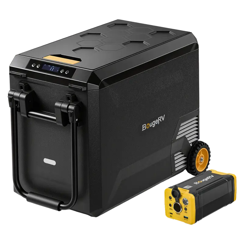 BougeRV ASPEN S50 50-Quart Wheeled 12V Portable Fridge with 277Wh Power Bank