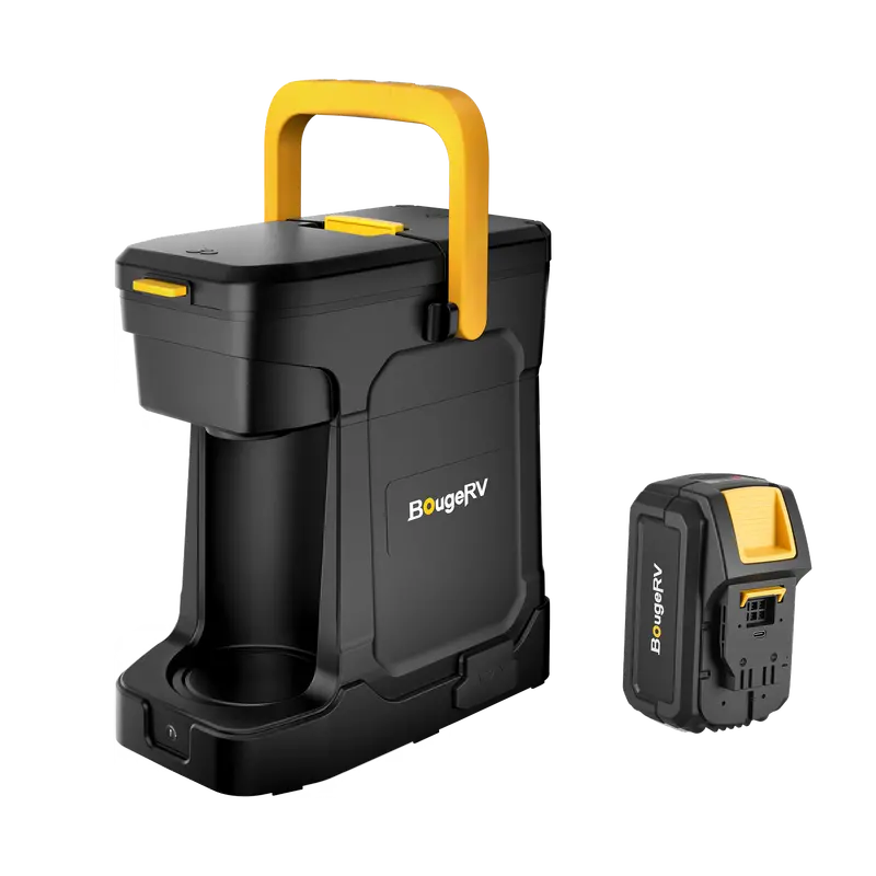 BougeRV Portable Coffee Maker with Built-in 144Wh Power Bank – Cordless Brew Station for Travel