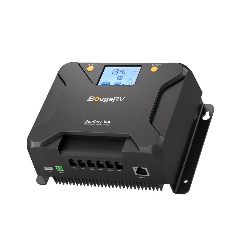 BougeRV Sunflow 30A Dual-Voltage MPPT Solar Charge Controller