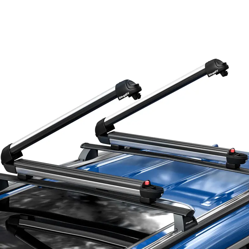BougeRV T-Slot Ski & Snowboard Rack – Lockable Mount for T-Track Crossbars