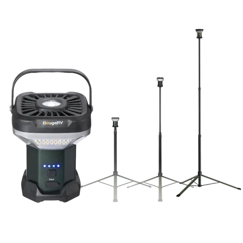BougeRV Wide-Area Telescoping Camping Light – Adjustable Height Outdoor Illumination Tower