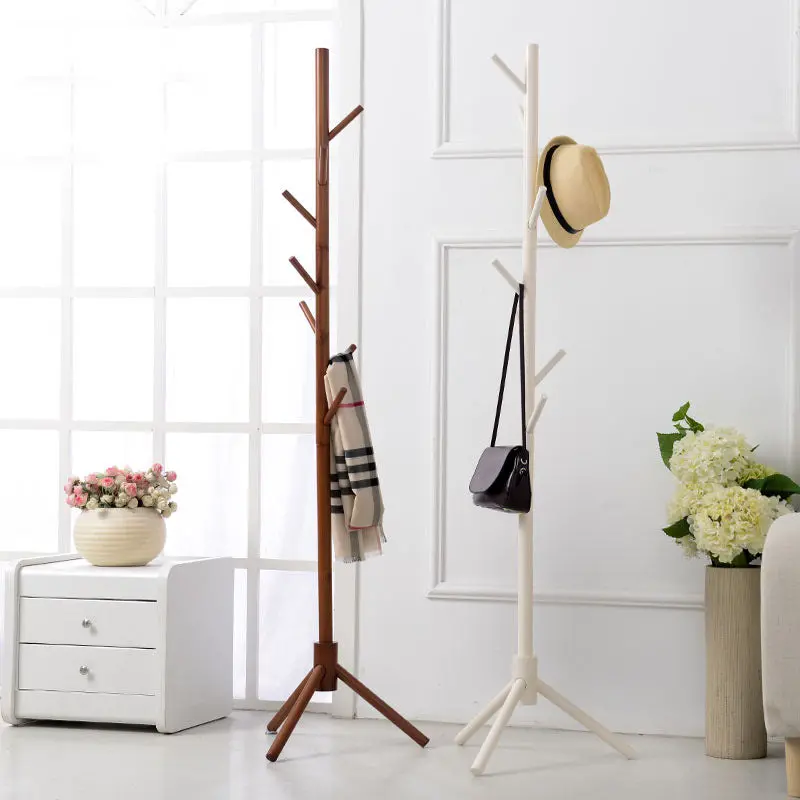 Bright, Playful Floor Coat Stand with Eight Color-Coordinated Hooks