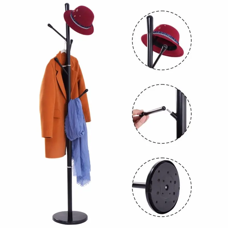 Budget-Friendly Metal Clothing Stand with Integrated Umbrella Holder