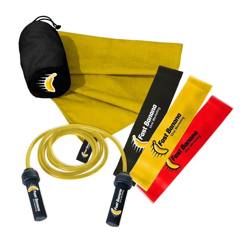 Custom Fitness Starter Kit – Towel, Bottle, and Resistance Bands