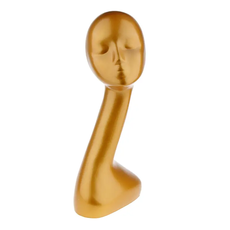 Elegant Gold-Finished Female Mannequin Head