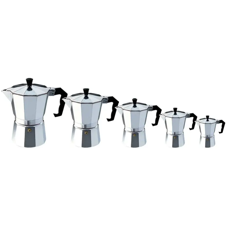 Eworld Moka Espresso Maker – Aluminum Stovetop Coffee Pot in Multiple Sizes (1–12 Cup)