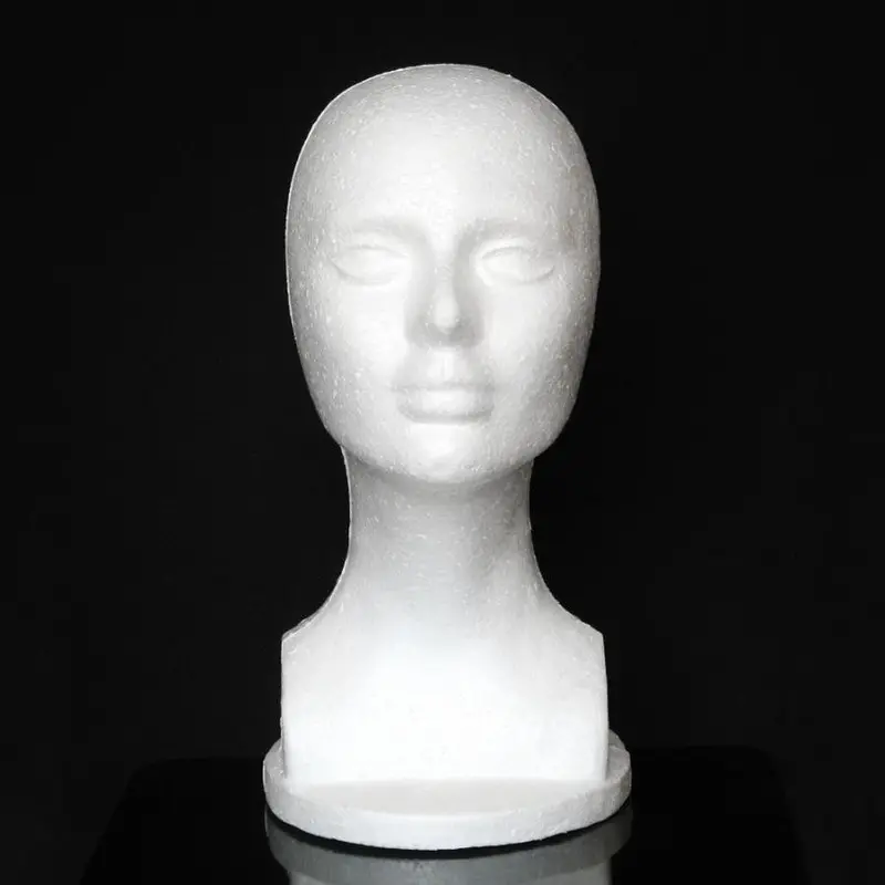 Female Styrofoam Mannequin Head – Lightweight Wig & Makeup Display Model