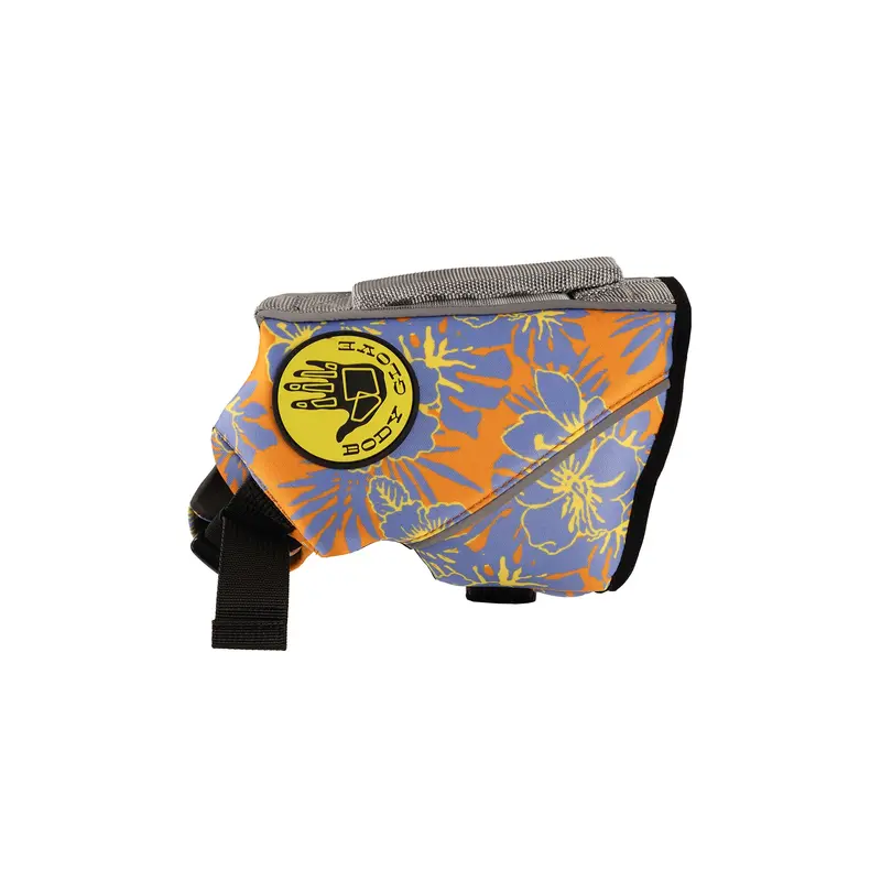 Floral Orange Neoprene Dog Life Jacket for Water Safety