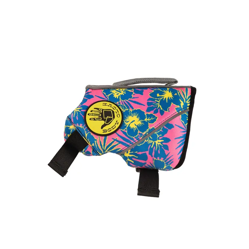 Floral Pink Neoprene Pet Floatation Vest for Swimming
