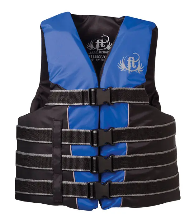 Full Throttle Dual-Size Adult Ski Vest – Blue/Black Nylon