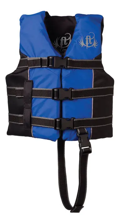 Full Throttle Kids’ Ski Life Vest – Blue/Black Nylon