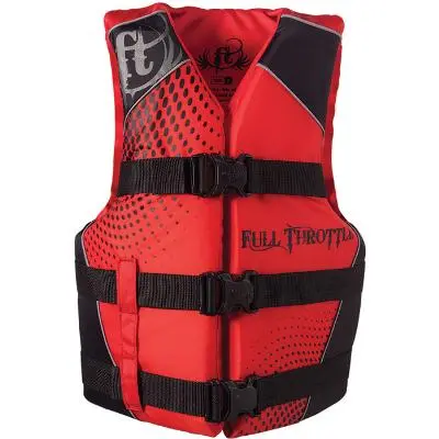 Full Throttle Teen Water Ski Life Vest – Red/Black