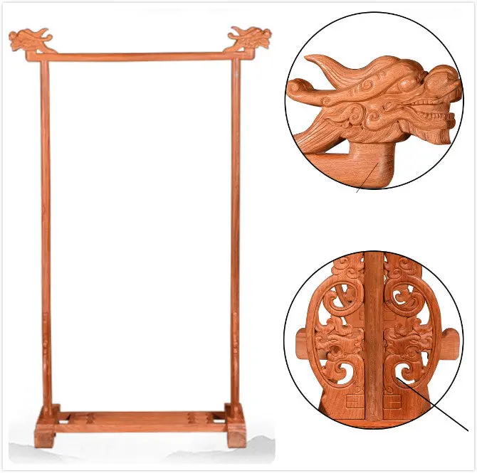 Hand-Carved Redwood Clothing Stand – Artisan Floor Rack