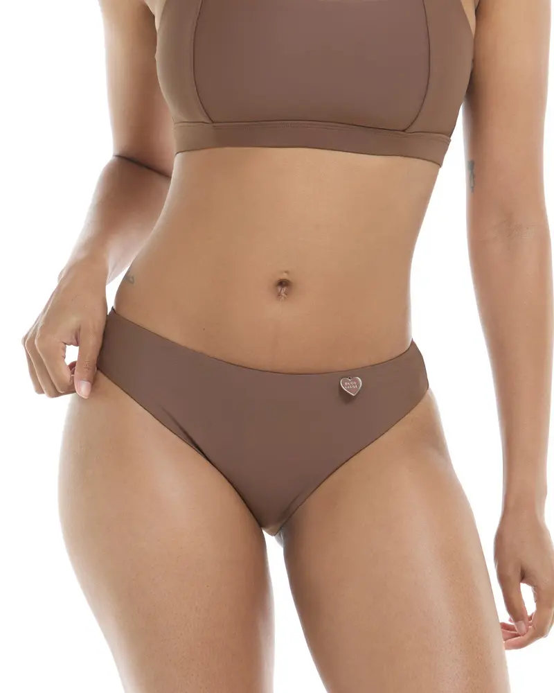 Harper Mid-Waist Bikini Bottom in Latte Beige – Smoothies Swimwear