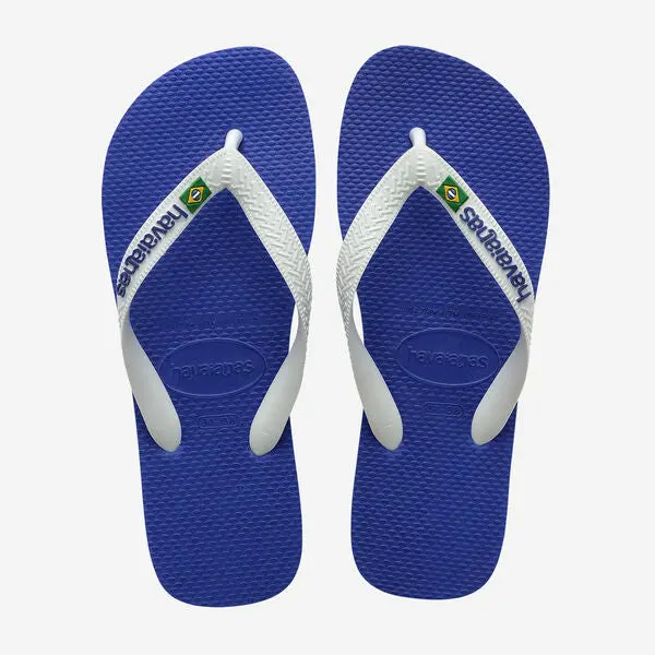 Havaianas Brasil Logo Sandals in Deep Marine Blue