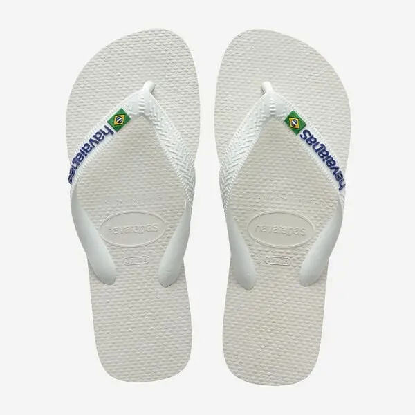 Havaianas Brasil Logo Unisex Flip-Flops – White