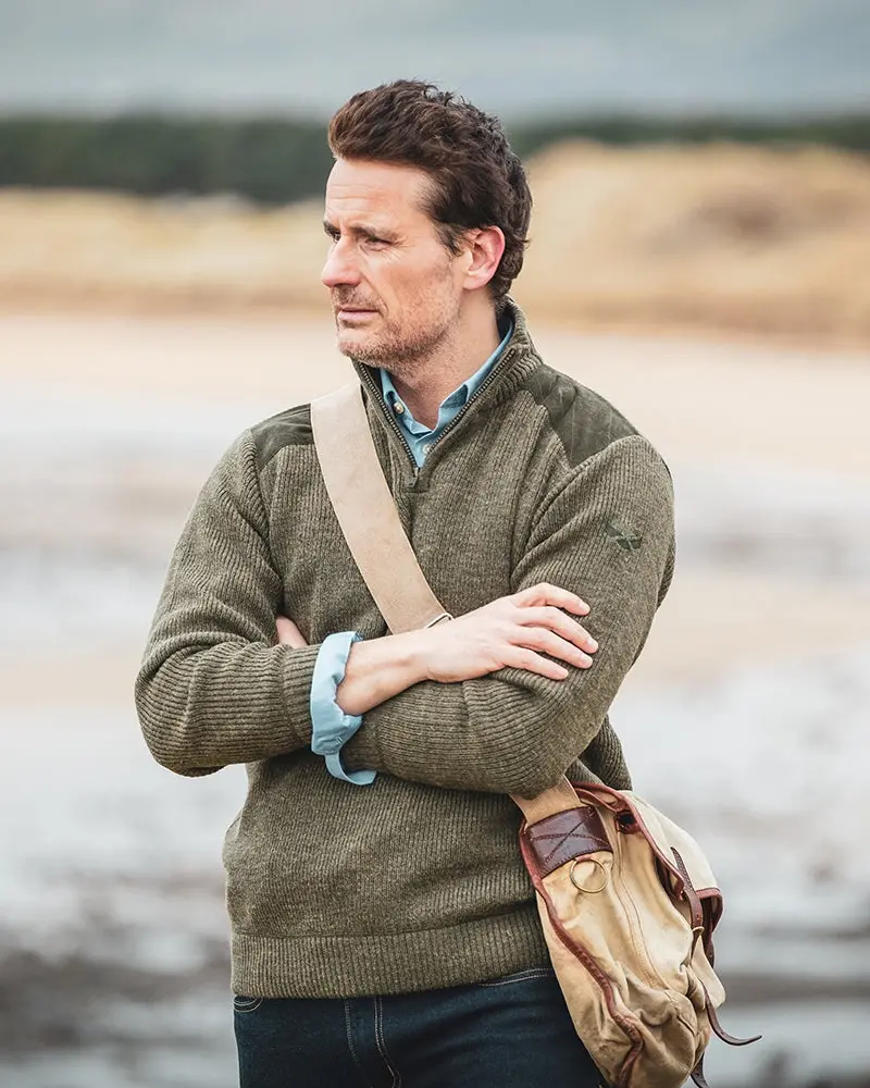 Hoggs of Fife Hebrides Windproof Zip-Neck Pullover – Lightweight Layering Top