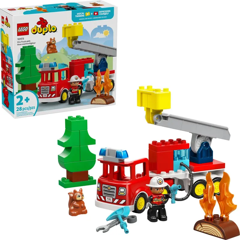 Interactive Fire Station – LEGO DUPLO Fire Truck with Hose & Firefighter