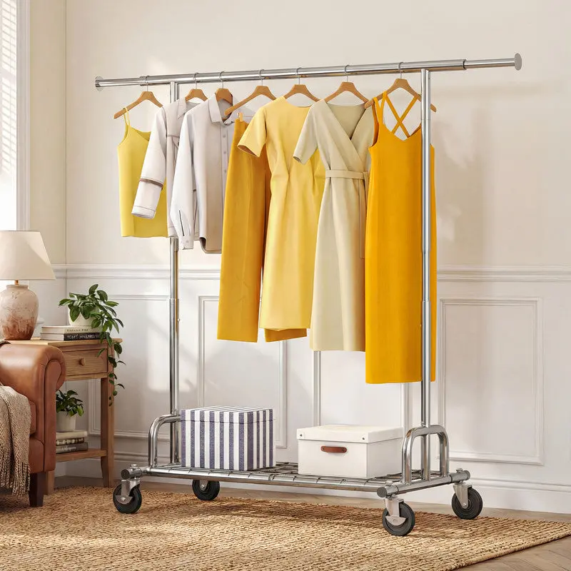 Jostyle Commercial Rolling Garment Rack – 525 LBS Capacity, Adjustable Height (65–71 in), Sturdy Steel Frame with Wheels