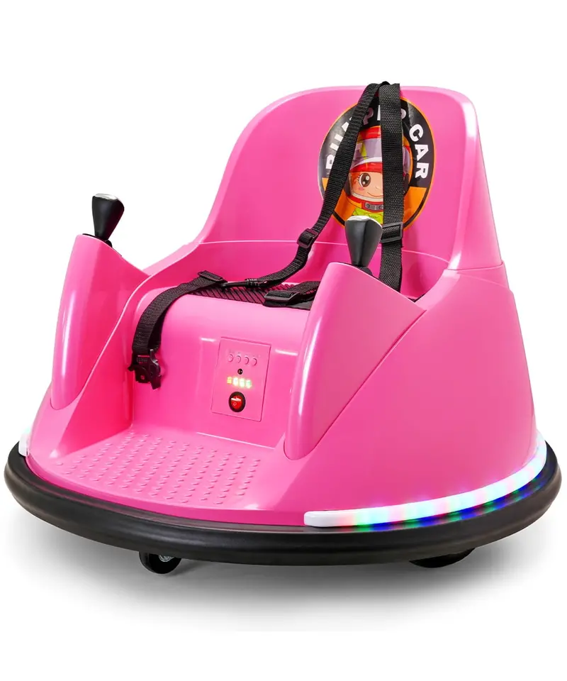 Kids’ 12V Electric Bumper Car with Remote, Music, Flashing Lights & Customizable Stickers