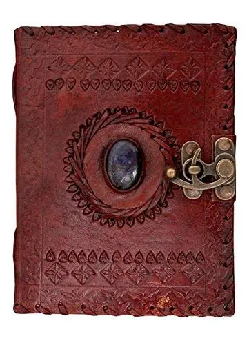 Lapis Lazuli Embellished Leather Journal – 5×7 Inch