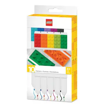 LEGO Iconic Marker Set – 10-Piece Vibrant Art Supply Pack