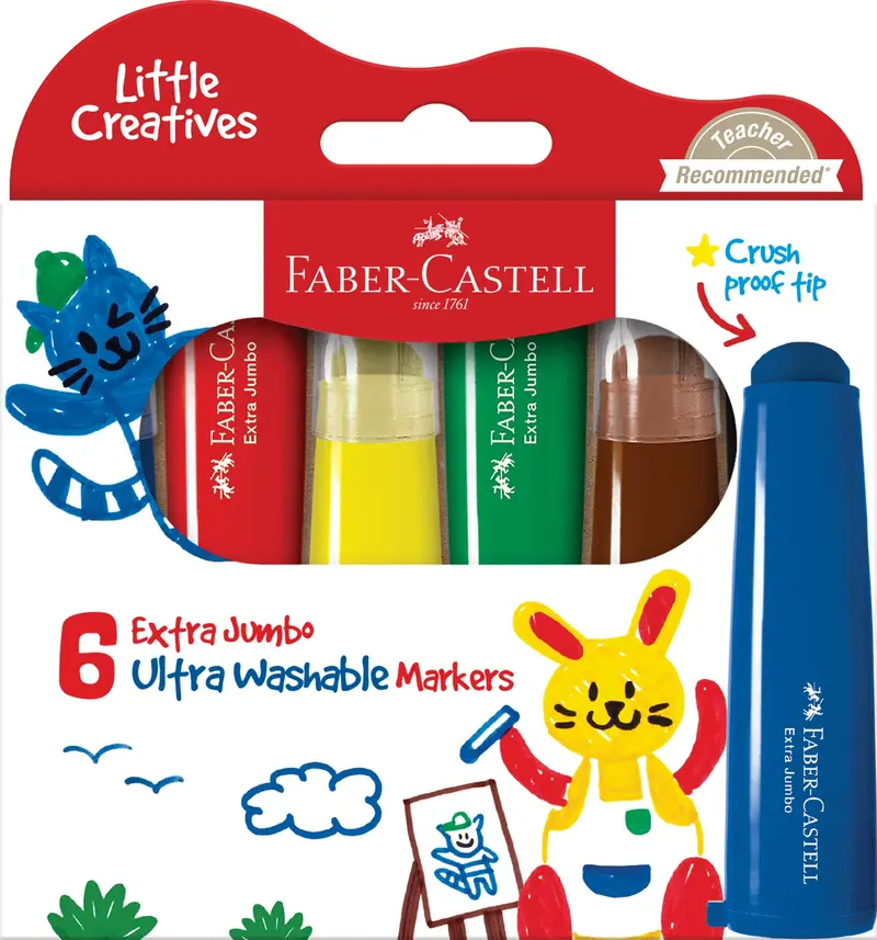 Little Creatives Jumbo Washable Marker Set – 6-Piece