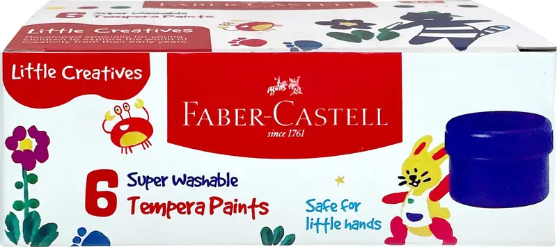 Little Creatives Washable Poster Paint Set – 10ml Tubes (6 Colors)