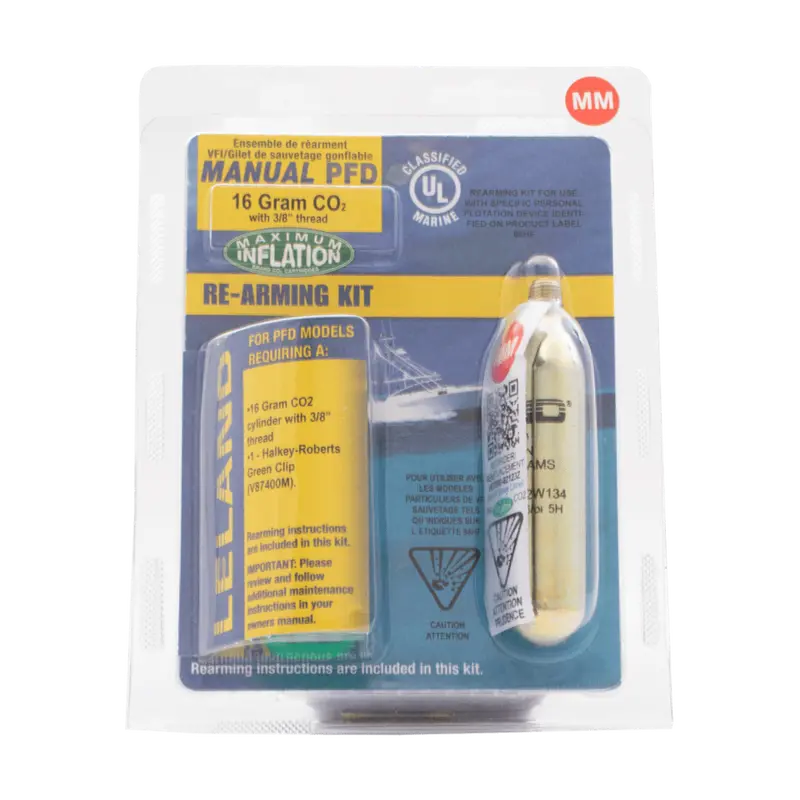 Manual Inflatable PFD Belt Recharge Kit – 16g CO₂ Cartridge
