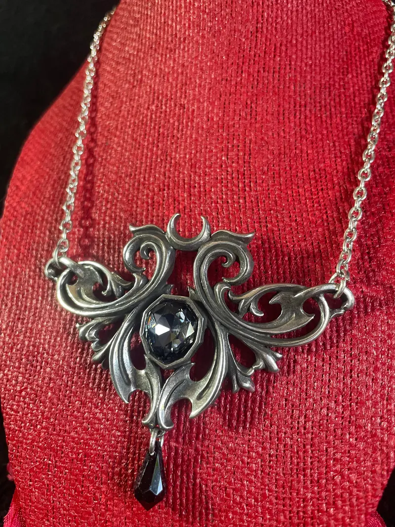 Midnight Memorial Engraved Pendant Necklace