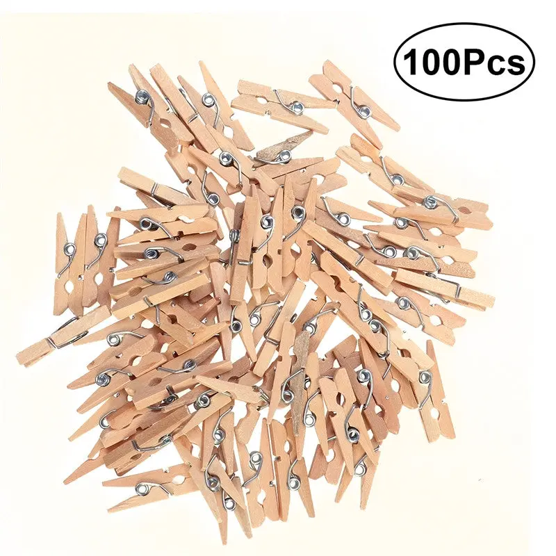 Mini Wooden Clothespins – 100-Piece 2.5 cm Eco-Friendly Peg Set