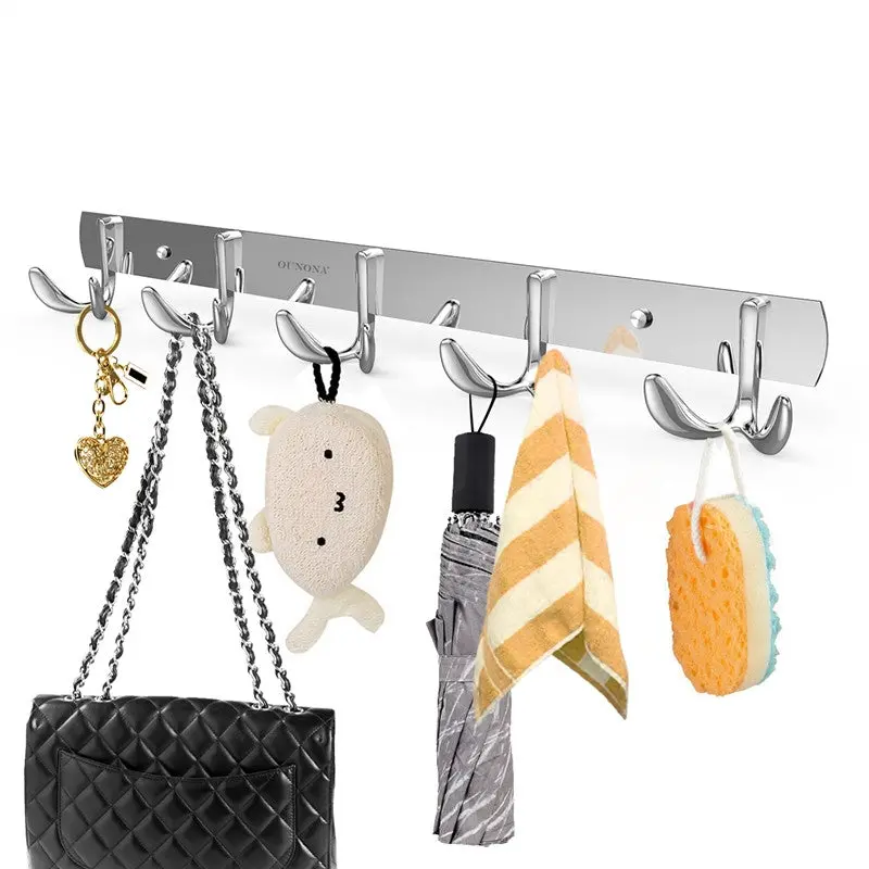 Minimalist Stainless Steel Wall Hook Rack – Sleek Mounted Organizer for Daily Essentials