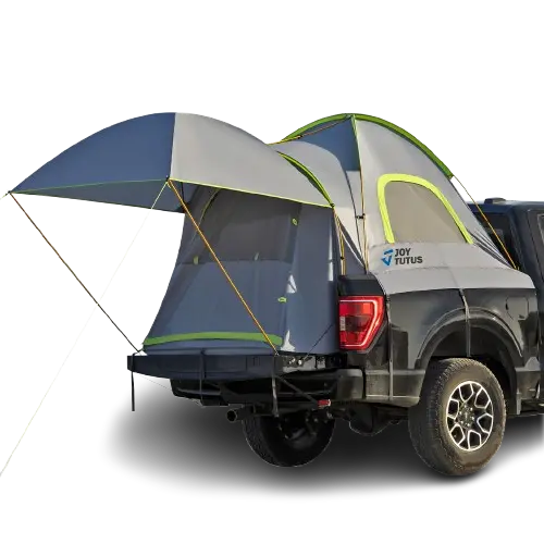 Modular Pickup Truck Tent with Detachable Awning for Enhanced Shade and Ventilation
