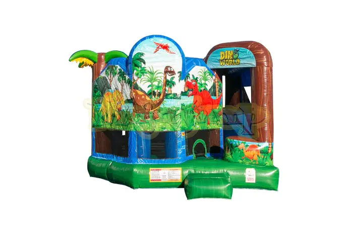 Ninja Jump Dino World 5-in-1 Wet or Dry Combo Inflatable – Model BB2197
