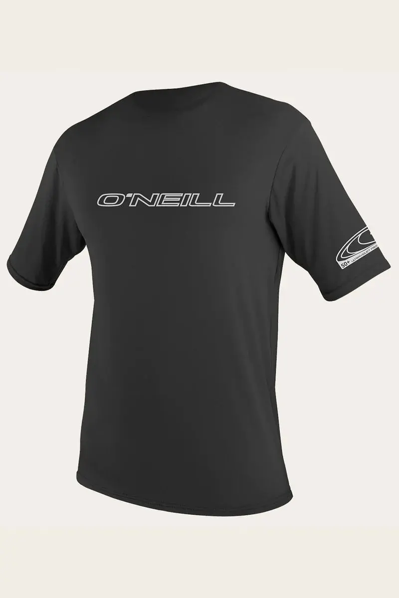 O’Neill Basic Skins Short-Sleeve Rash Vest Sun Shirt – Black