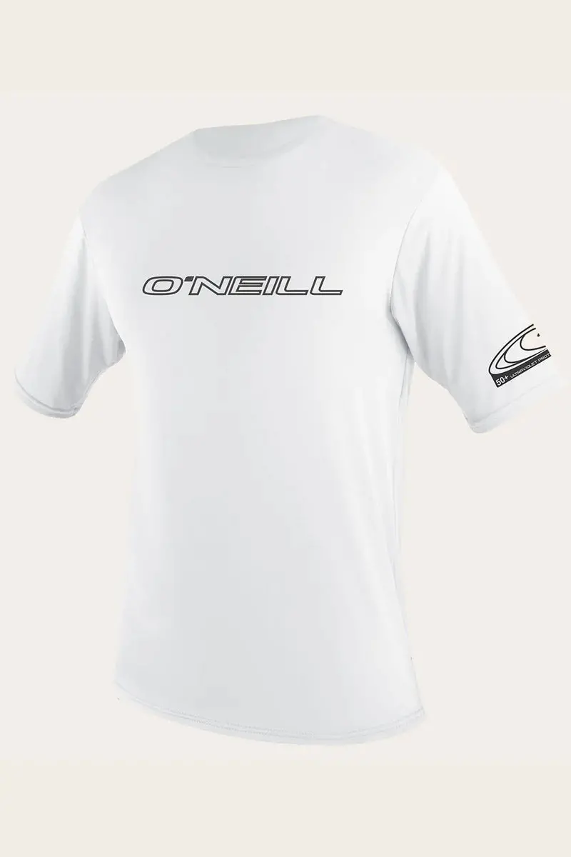 O’Neill Basic Skins Short-Sleeve Rash Vest Sun Shirt – White