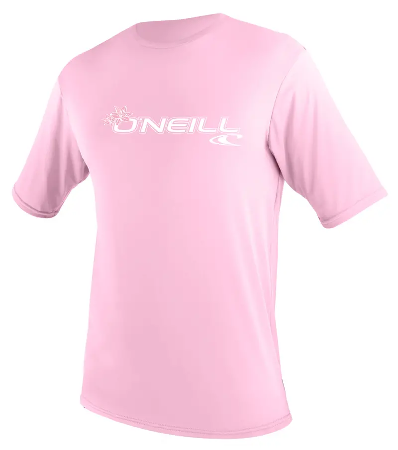 O’Neill Toddler Basic Skins Sun Shirt – Pink Short-Sleeve UPF Protection (Style 3550)