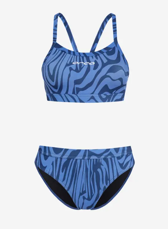 Orca Core Women’s Thin-Strap Bikini Set – Deep Blue and Blue Sky