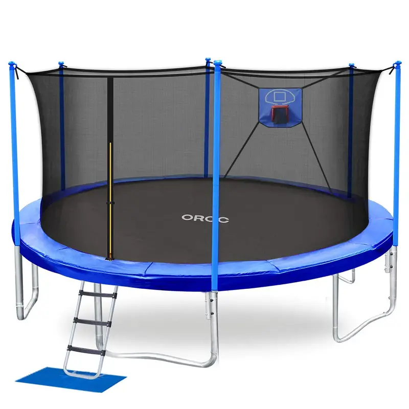 ORCC 14-Foot Trampoline with Integrated Basketball Hoop – Outdoor Bounce & Play Set