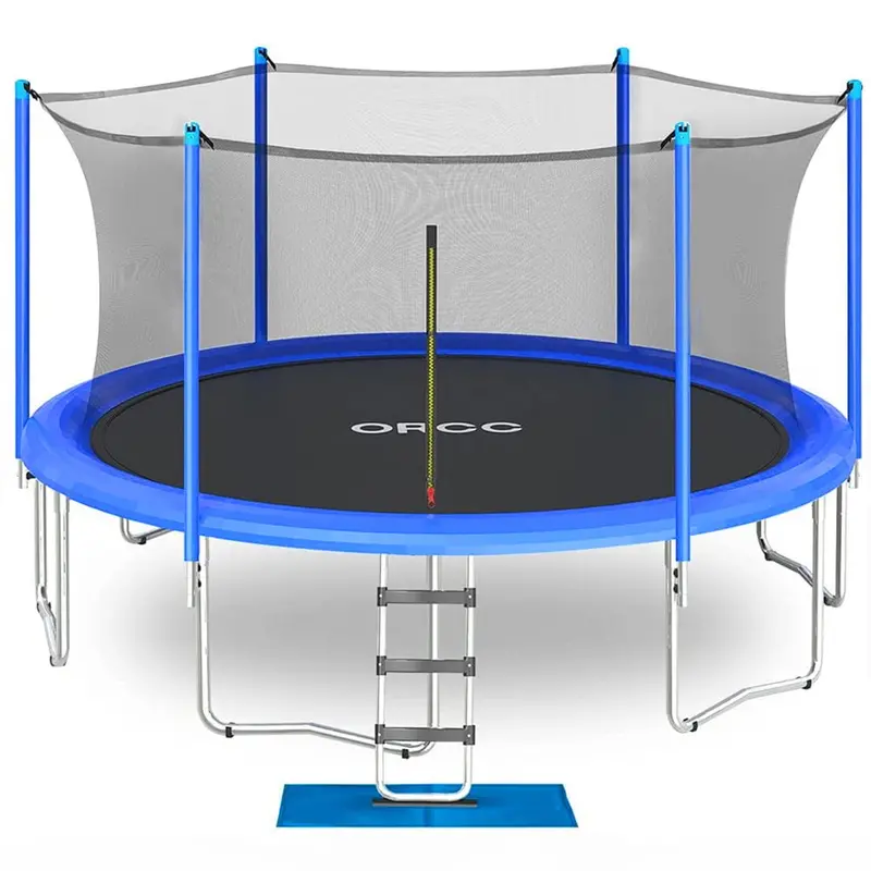 ORCC All-in-One Trampoline Kit – 8–15FT Sizes, 450LB Load Limit, Includes Wind Stakes, Rain Cover & Safety Net
