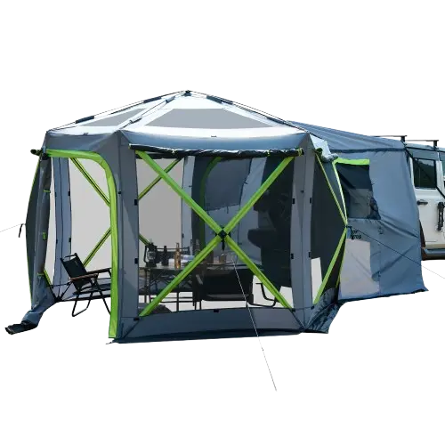 Pop-Up SUV Tailgate Tent with Dual Rooms – 10×10.5 ft Expandable Car Camping Canopy